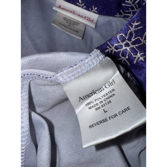 American Girl Girls Snowflake Pajama Set Blue & White Large 100% Polyester - Picture 8 of 11